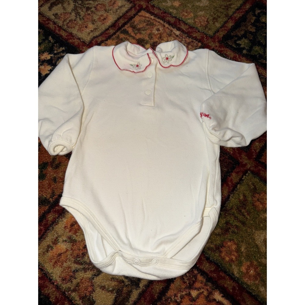 Vintage Osh Kosh Baby b'gosh One piece L/S T-Shirt Peter pan Collar 24M